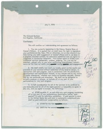 Lot #8377 The Osmond Brothers Signed Document - Image 1