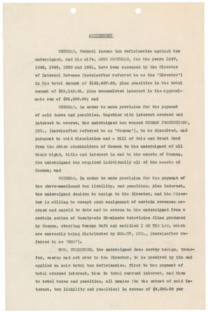 Lot #8111 Lou Costello Signed Document - Image 2