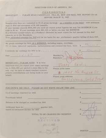 Lot #8130 Directors Guild Collection of Signed Documents - Image 1
