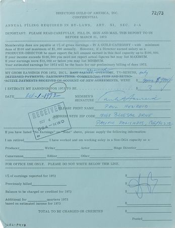 Lot #8130 Directors Guild Collection of Signed Documents - Image 2