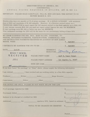 Lot #8130 Directors Guild Collection of Signed Documents - Image 3