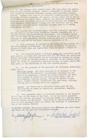 Lot #7184 Jimmy Boyd Signed Document - Image 1