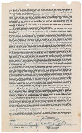 Lot #8294 Jimmy Reed Signed Document - Image 1