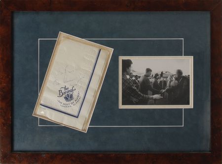 Lot #8010 John F. Kennedy Signed Napkin