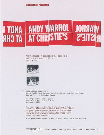 Lot #8499 Andy Warhol Original Photograph of Mick Jagger, Keith Richards, and Jerry Hall - Image 4