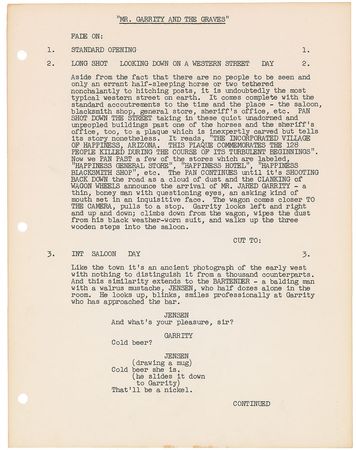 Lot #8162 Twilight Zone Script: Mr. Garrity and the Graves - Image 2