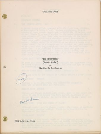 Lot #8163 Twilight Zone Script: The Encounter - Image 1