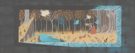 Lot #8471 Eyvind Earle Sleeping Beauty Oversized Concept Painting - Image 3