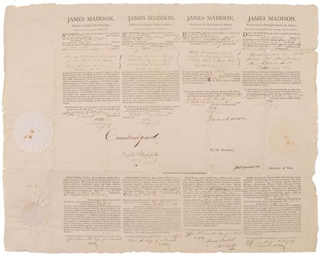 Lot #6 James Madison and James Monroe: 1812
