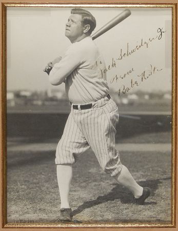 Lot #1154 Babe Ruth: The Yankee legend practices his world-famous swing in 1928 - Image 2