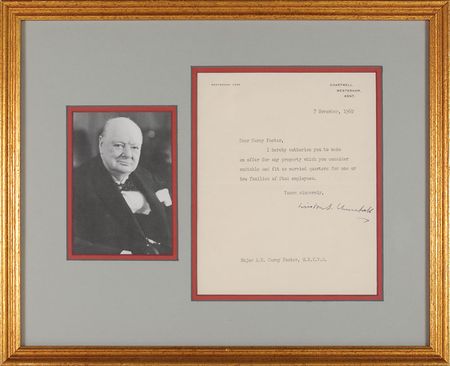 Lot #182 Winston Churchill: Desirable letter to a thoroughbred breeder - Image 1