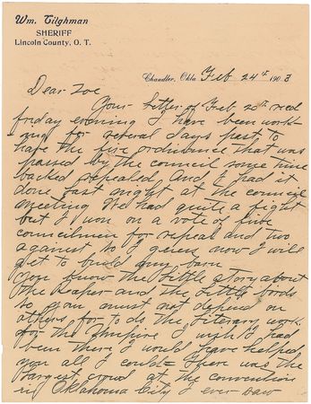Lot #217 Bill Tilghman: “We had quite a fight but I won” - Image 1