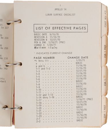 Lot #402 Edgar Mitchell: Training checklist for lunar EVAs and emergency launch - Image 2