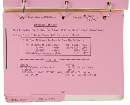 Lot #402 Edgar Mitchell: Training checklist for lunar EVAs and emergency launch - Image 5