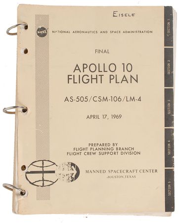 Lot #394 Apollo 10: Eisele’s training materials as A10 backup CMP - Image 1