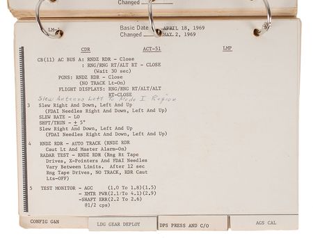 Lot #394 Apollo 10: Eisele’s training materials as A10 backup CMP - Image 3