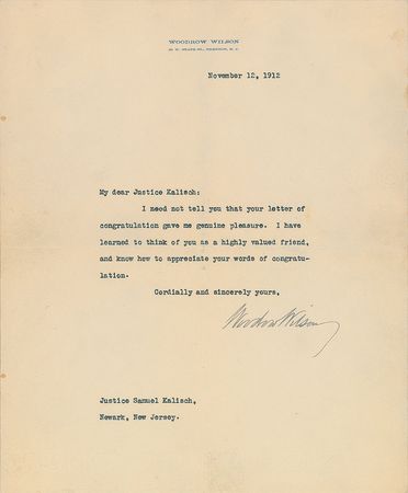 Lot #92 Woodrow Wilson Typed Letters Signed - Image 2