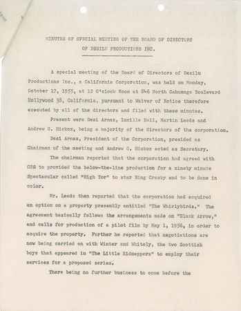 Lot #1084 Lucille Ball and Desi Arnaz Signed Document - Image 2