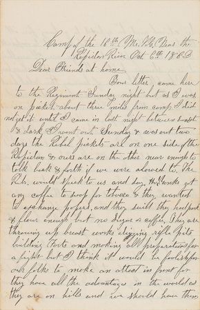 Lot #347 Civil War: 16th Maine Volunteers Letter - Image 1