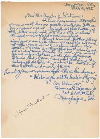 Lot #379 Amelia Earhart Signature - Image 2
