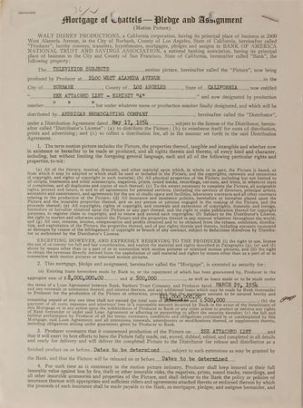 Lot #552 Roy O. Disney Signed Document - Image 1