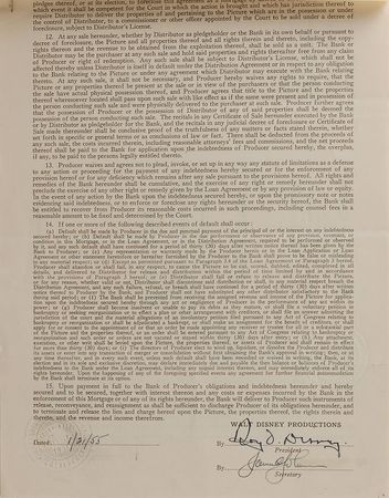 Lot #552 Roy O. Disney Signed Document - Image 2