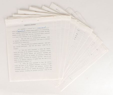 Lot #1134 Gilda Radner and Gene Wilder: The comedic couple sign a prenup - Image 2