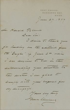 Lot #88 Grover Cleveland Handwritten Letter Signed - Image 2