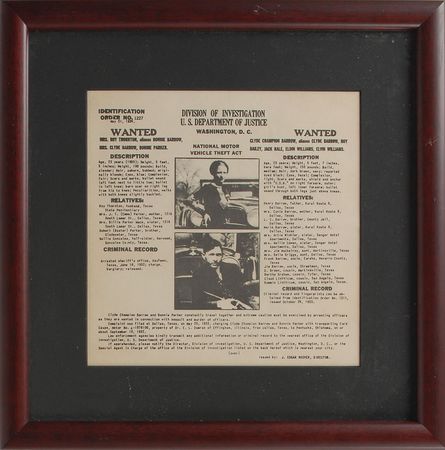 Lot #227 Bonnie and Clyde Wanted Poster - Image 2