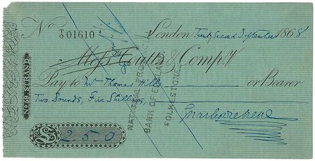 Lot #818. Charles Dickens Check