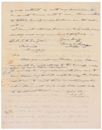 Lot #15 James K. Polk Handwritten Letter Signed - Image 2