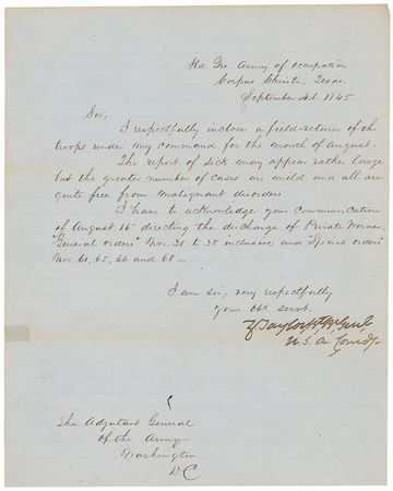 Lot #16 Zachary Taylor: Taylor verifies the health