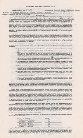 Lot #955 Michael Jackson Signed Document - Image 1