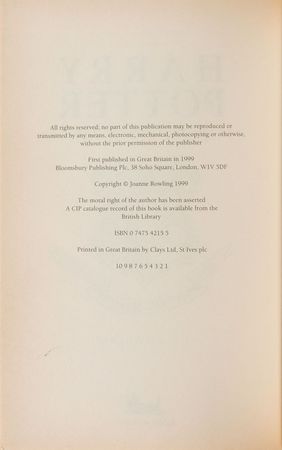 Lot #853 J. K. Rowling: The exceedingly rare “Joanne Rowling” first printing of the Prisoner of Azkaban - Image 2