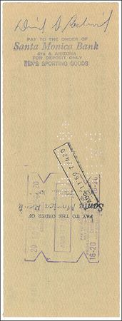 Lot #1132 Sam Peckinpah: Dual-signed check from “David S. Peckinpah” - Image 2