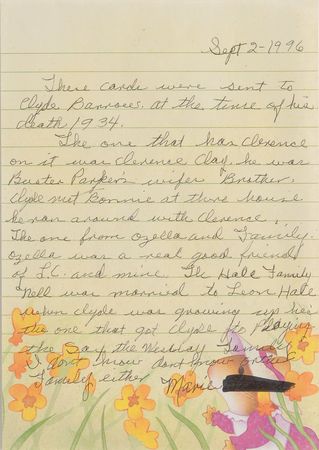 Lot #242 Clyde Barrow: Condolences ?sent to Clyde Barrow at the time of his death in 1934? - Image 2