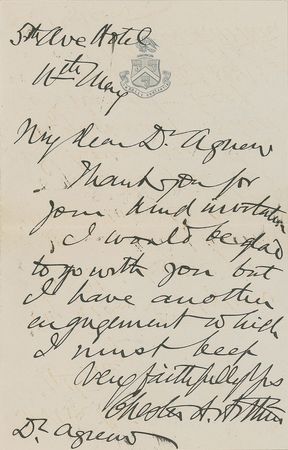 Lot #32 Chester A. Arthur Handwritten Letter