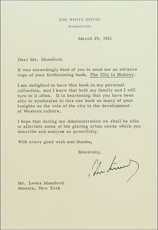 Lot #70 John F. Kennedy: President Kennedy hopes to ?be able to alleviate some of the glaring urban needs? - Image 2