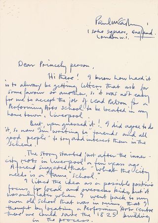 Lot #943 Beatles: Paul McCartney: ?Dear Princely person,? McCartney?s plea to Prince - Image 1