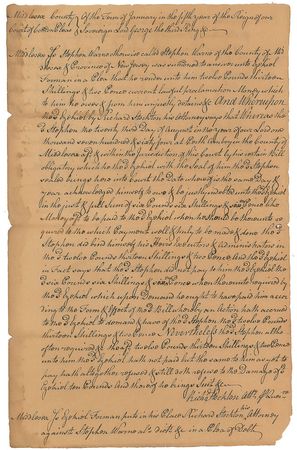 Lot #160 Richard Stockton: Rare triple-signed autograph ?Plea of Debt? - Image 1