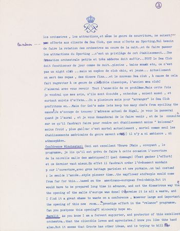 Lot #297 Prince Rainier of Monaco: Supervising Monaco?s entertainment industry - Image 2