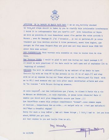 Lot #297 Prince Rainier of Monaco: Supervising Monaco?s entertainment industry - Image 5