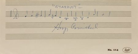 Lot #977 Hoagy Carmichael Signed Musical Quote and Signed Photograph - Image 2