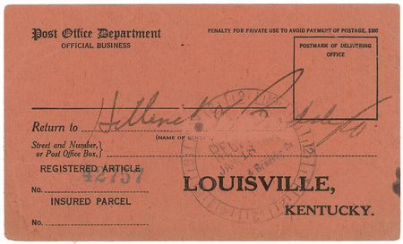 Lot #1149 Ty Cobb: Return receipt for ?Hillerich & Bradsby? - Image 2
