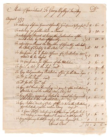 Lot #310 State of Connecticut Signed Document - Image 1
