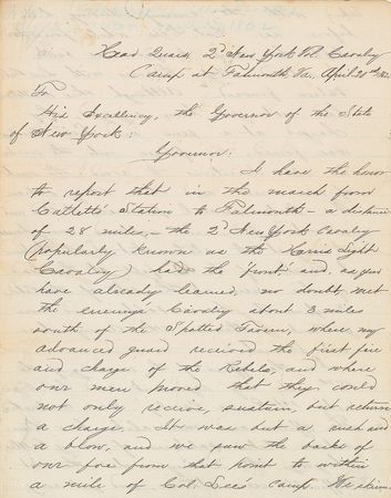 Lot #328 Hugh Judson Kilpatrick: “Lee’s cavalry was forced on fences into the woods in all directions to avoid the rush of our men and their biting sabres” - Image 1