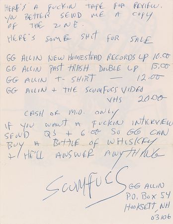Lot #968 G. G. Allin - Image 1