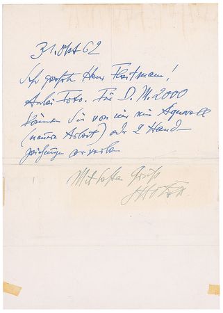 Lot #538 Otto Dix and George Grosz Handwritten Letter Signed and Book - Image 1