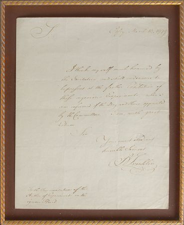 Lot #154 Benjamin Franklin: Called upon by a scientific radical, Franklin promises to attend an ?Exhibition of those ingenious Experiments? - Image 2