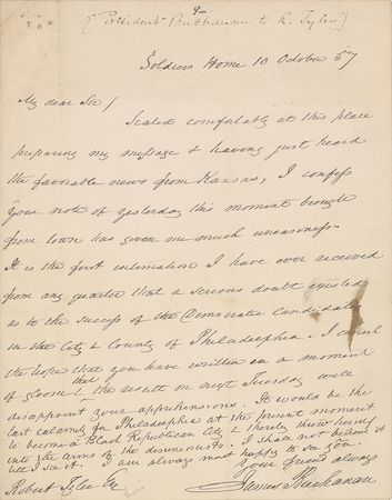 Lot #20 James Buchanan: Amid a divided Democratic